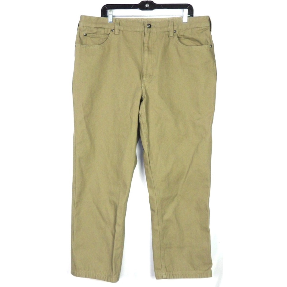 Duluth Trading Co. 100% Cotton Khaki Canvas Straight Leg Pants‎ Men's 40 X 30